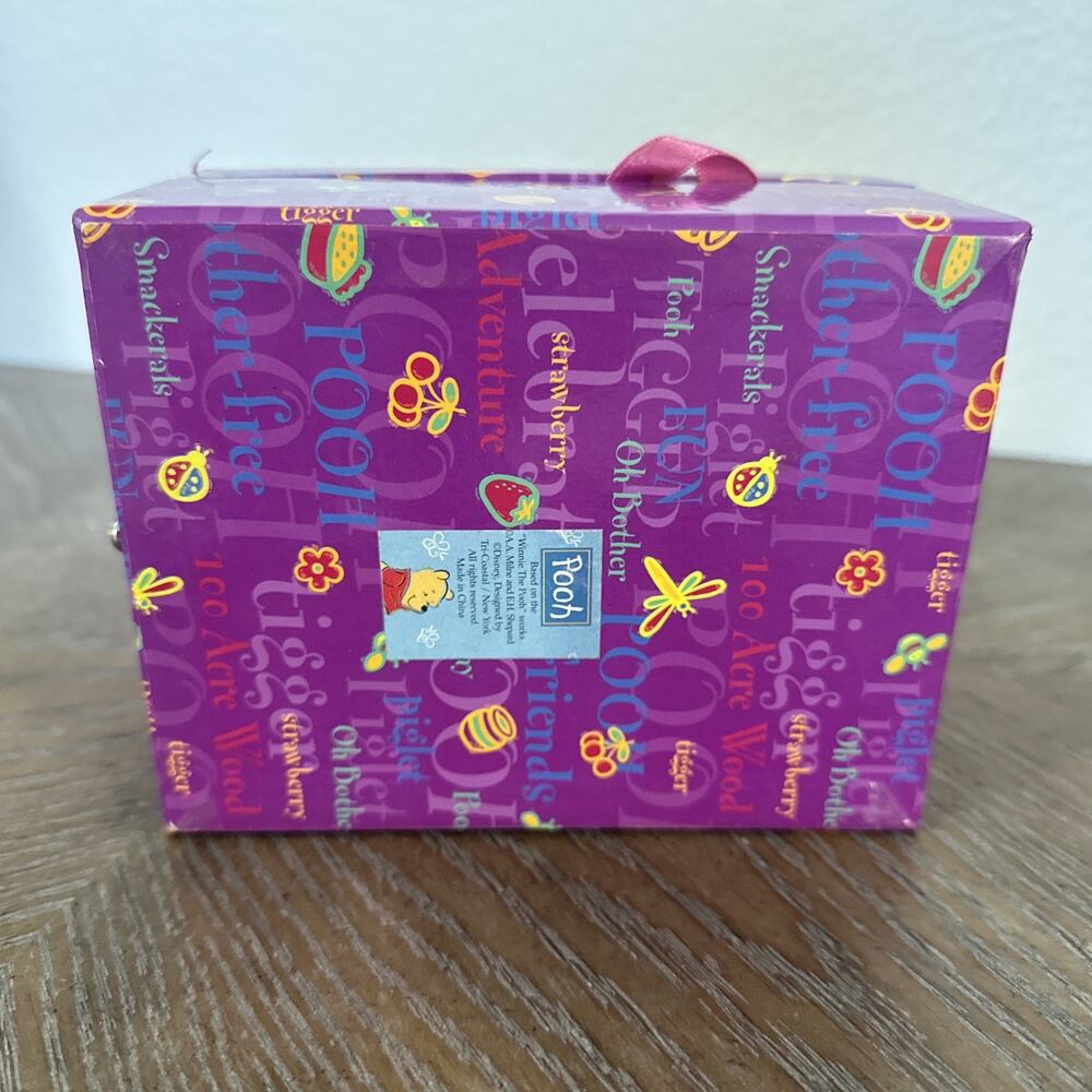 Winnie The Pooh & Friends Square Storage‎ Jewelry Gift Box Vintage Y2K Purple - Picture 9 of 13